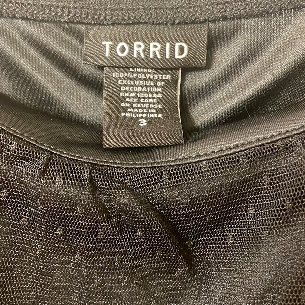 Torrid Lace and Tulle Black Tank Top Cami Size 3 - Picture 6 of 12